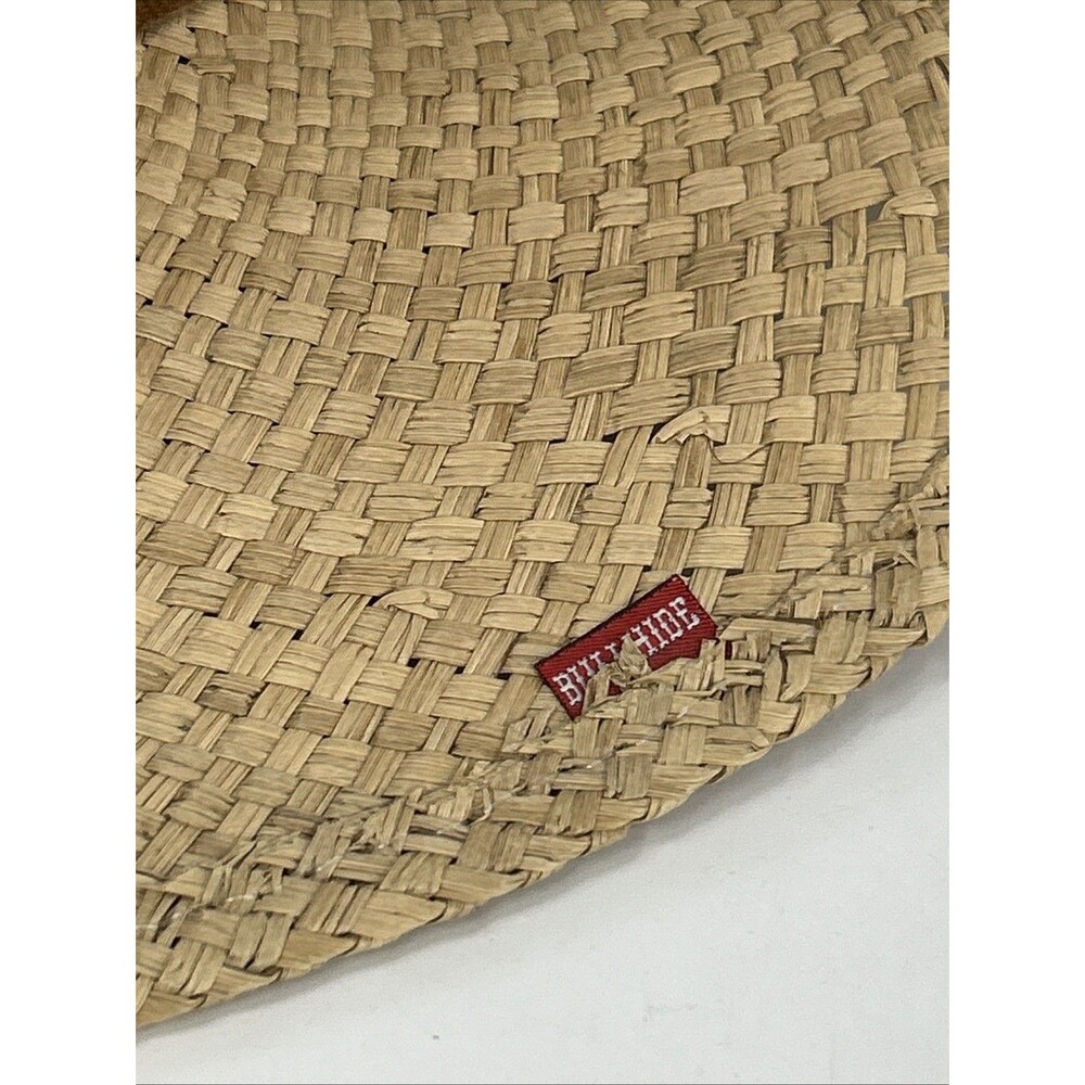 Bullhide Straw Leather Cowgirl Cowboy Hat Texas Longhorn Star Western Rodeo - Picture 5 of 13